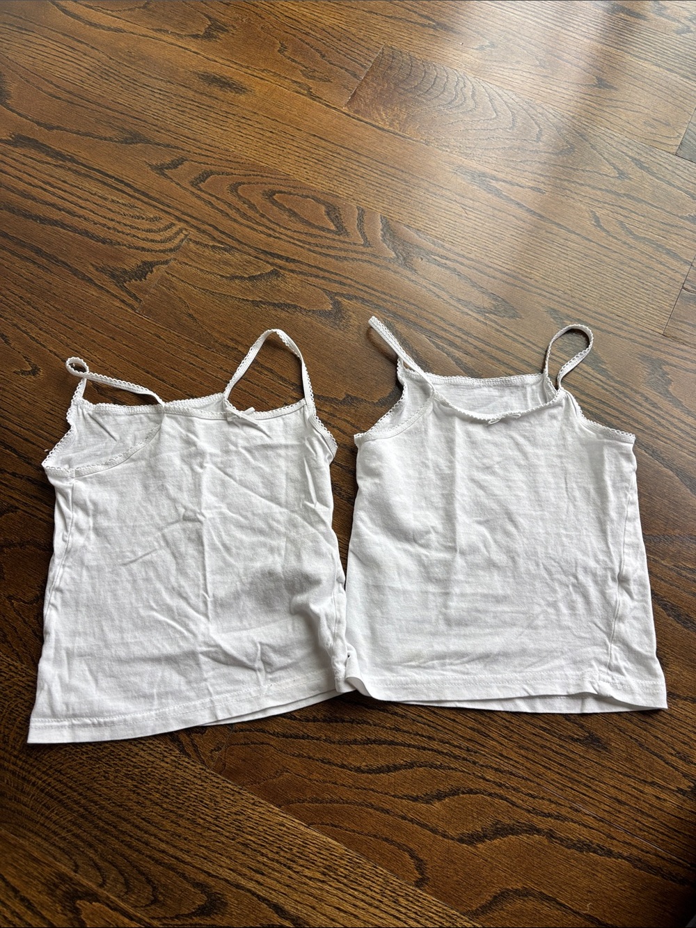 Primark White Girls' Cotton Camisole Tank Tops - 2 Pack